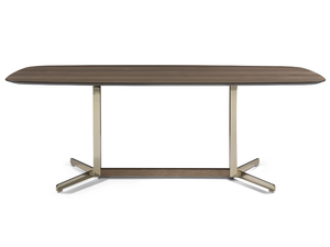 CAMPUS - Rectangular wood veneer table _ Natuzzi Italia